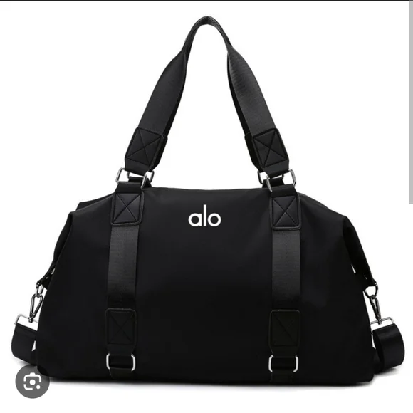 Alo Yoga Gym Travel Duffle Tote Bag Black - Picture 1 of 7